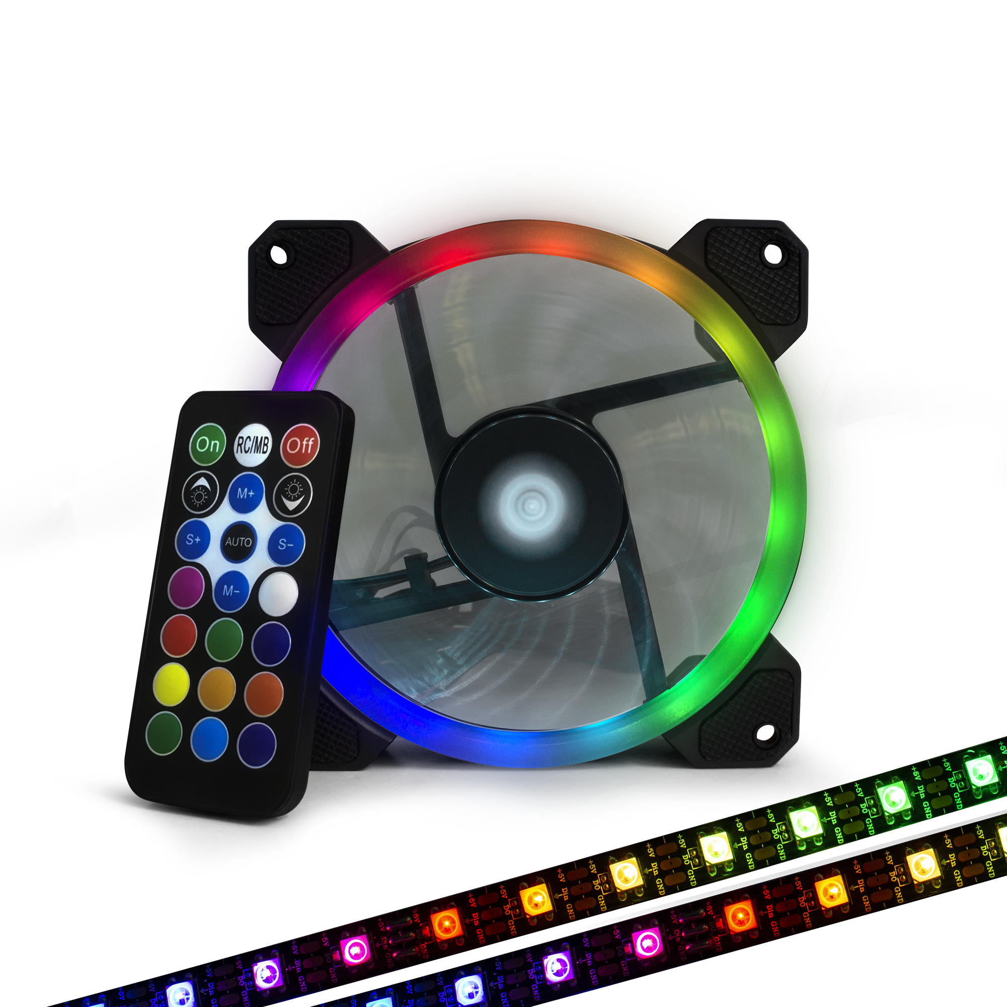 Kit 3 Ventiladores de 120mm RGB Gamer para Gabinetes de PC